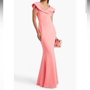 Black Halo Fiori Draped Cady Gown